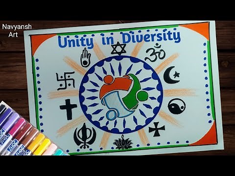 Unity in Diversity drawing easily / How to draw Unity in Diversity poster / Ekta Diwas drawing