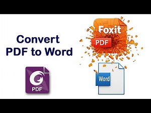 How to convert PDF to Word automatically in Foxit PDF Editor