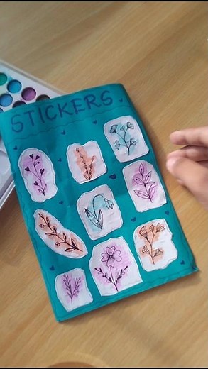 DIY Flower Sticker Sheet 🌸 | Easy Handmade Aesthetic Stickers#diy #craft #sticker #viral