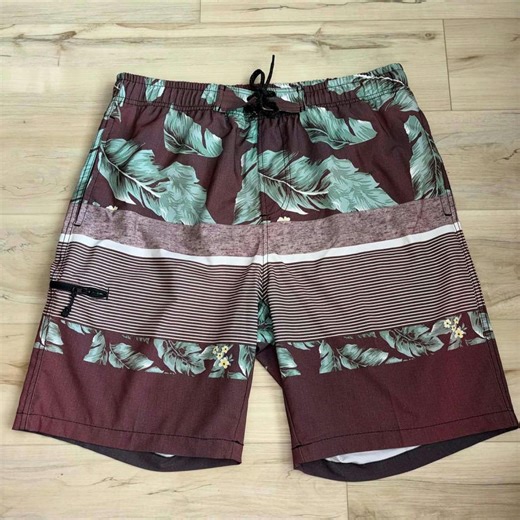Short De Bain Homme Tropical Floral Bordeaux Vert Taille M Boardshort été Plage Vacances - Etsy