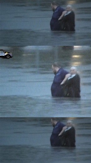 Man escapes flooded vehicle with child and elderly woman