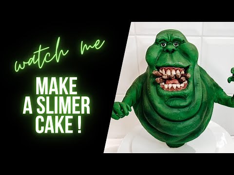 WATCH ME create a SLIMER cake from Ghostbusters!