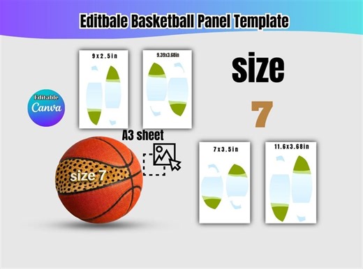 Size 7 Basketball Panel Template: Editable Sport Canva Panels (digital Download) - Etsy