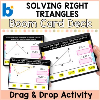 Solve Right Triangles | Drag & Drop | BOOM™ Cards