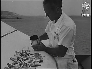 This is “The Beach Cleaner Upper,” a large-scale mechanical beach-cleaning machine introduced to the Southern California coast in January of 1949. Later dubbed the “Sandboni,” these machines were brought in by a company called Sanitized Beaches, Inc., operating out of Torrance, who managed to secure a contract from the county to service its public beaches at a "low cost" of 3.5 cents per square yard. That may not seem like much, but with 280,000 square yards of sand along our coastline, even jus