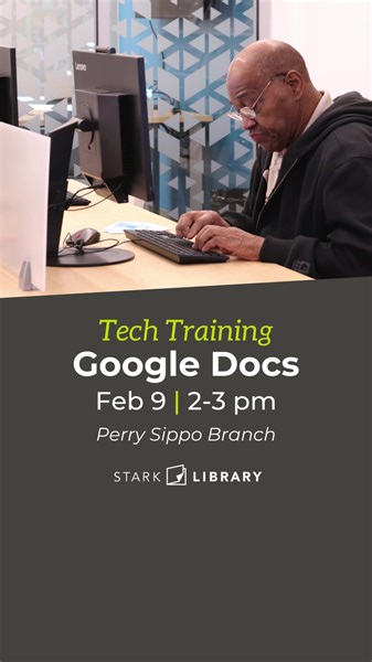 Are you ready to take your Google knowledge to another level? Learn how to create, format, and share documents using Google Docs. In this class, we will cover the basics of formatting text, adding images and tables, and working with other users. Stop by the Perry Sippo Branch on Friday, February 9, at 2 pm. Be sure to bring your device! https://pulse.ly/couj92leia | Stark Library