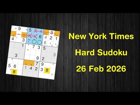 New York Times Hard Sudoku 26 Feb 2026 - Solve with Phidoku