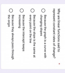 Why are linear functions said to represent constant rates of ch... | Filo