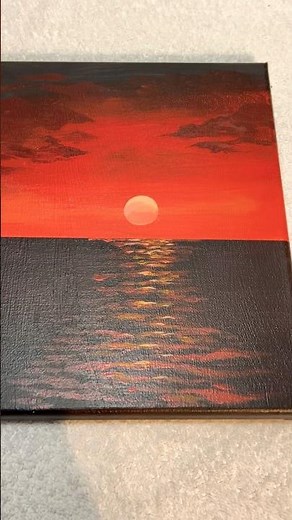 Painting sunsets with acrylic paints on canvas. How to mix and contrast paint layers #artideas