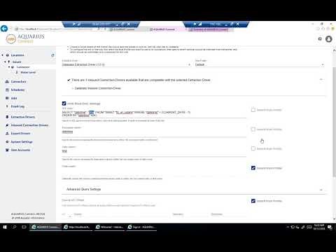 AQUARIUS Connect - Extracting data from a database