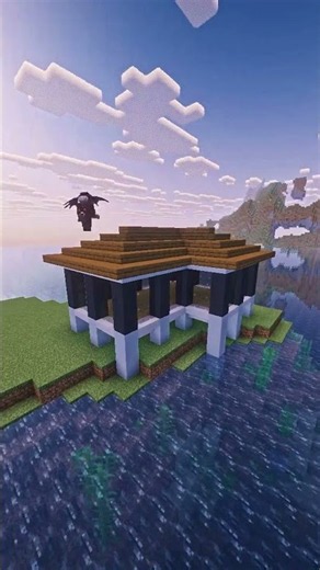 How to Build a Modern House Over Water 🌊 #minecraft #build