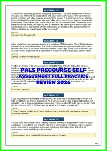 PALS PRECOURSE SELF ASSESSMENT FULL PRACTICE REVIEW 2026 video