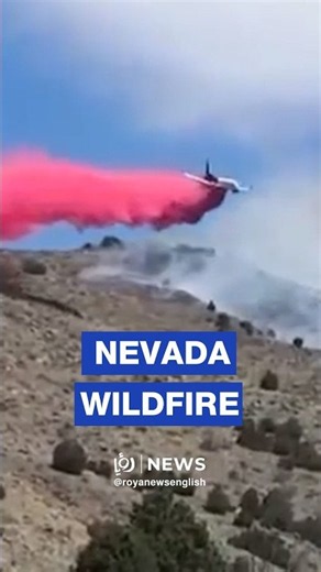 Aerial tanker battles blaze near Reno, Nevada