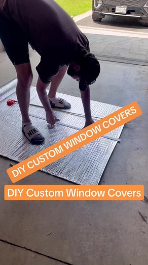 DIYing our window covers using only reflective foil insulation, fabric and glue! #diy #rvwindowcovers #rvdiy #rvhack #rvlife #fulltimerv