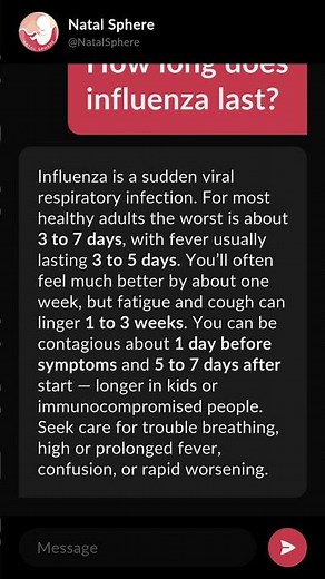 How long does influenza last?