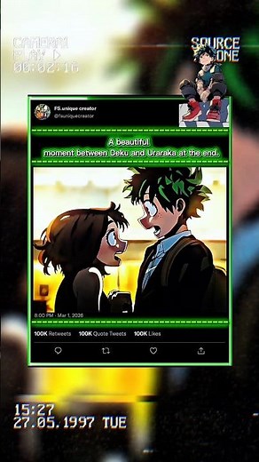 A beautiful moment between Deku and Uraraka at the end. #myheroacademia #deku #uraraka #mhaedit