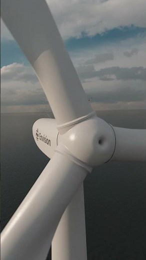 Elegant Envision offshore wind turbine 3d animation