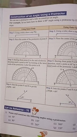 Constructing angles made easy with a protractor! 📐✨ | Class 5 Geometry".