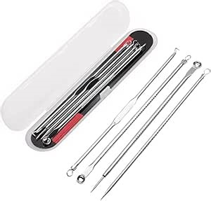Professional Blackhead Removal Tool Kit, Stainless Steel Double-Sided Acne Extractor Set, Pimple Popper for Women and Girls