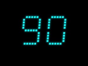 90 seconds Cyan Glow Countdown | LED-Style Timer | Silent