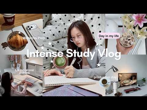 Intense study vlog ☕️ midterms prep, study at 5AM, late study, study alone, keyboard sounds asmr