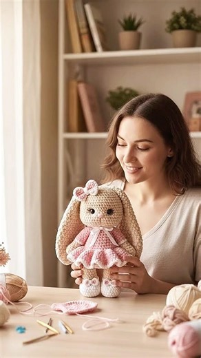 Adorable Crochet Bunny Doll 🐰✨ Easy Handmade Tutorial #crochet #diy #craft