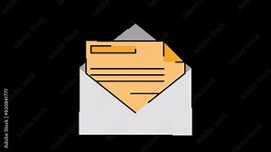 Reprimand Letter animated motion graphic with alpha channel. Reprimand Letter 4k video animation for web, mobile, and user interface design Stock Video