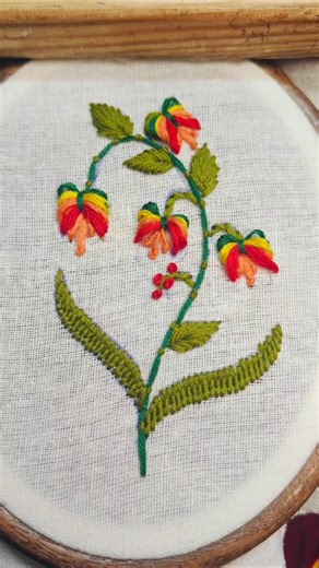 Try this beautiful flower 🌹 pattern #embroidery #handembroidery #tutorial #diy #handmade #shorts
