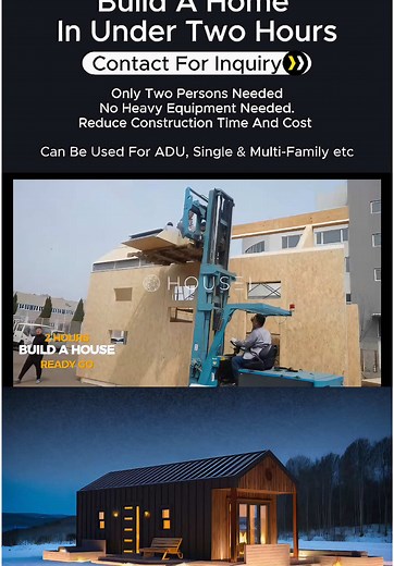Build a home in under 2 hours — no heavy machinery, no big crew. Just 2 people, ultra-efficient panels, and smart design. Save time. Save money. Perfect for ADUs, single-family, or multi-family housing. DM us or click the link in bio to learn more! #PrefabHome #ModularHomes #TinyHouse #SmartHome #QuickBuild #ADU #RealEstateDeveloper #ConstructionTech #ModernLiving #africa #HouseBuildChallenge #canada #InnovativeHousing #2HourHome #AffordableHousing #FastConstruction #futureofliving #usa #china #