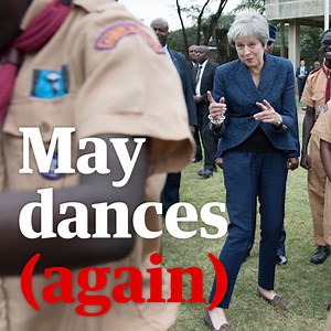 1.8M views · 9.6K reactions | The British prime minister had another go at dance diplomacy after joining the head of UN Environment, Erik Solheim, in Nairobi to announce the launch of a new 'plastic challenge' badge for guides and scouts. It is the second time during her three-day trip to Africa that May has joined in a dance performance. | The Guardian | Facebook
