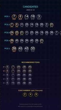 EuroJackpot AI Prediction 2026-04-10 | Active Signal Day 🟢