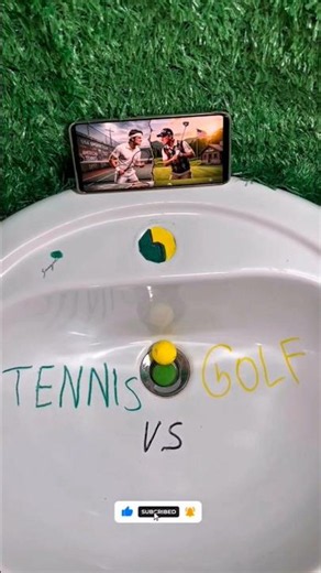 Tennis Ball vs Golf Ball – Epic Drain Race! 🎾⛳