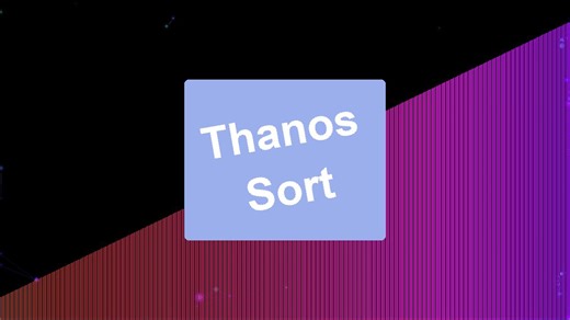 Thanos Sort — The algorithm that would rather DESTROY your data than sort it | Red-to-purple O(n log n) probabilistic elimination visualization See how this algorithm randomly eliminates half of all elements, checks if whatever remains happens to be sorted, and repeats until it is. Gradient elements flow from red to purple as half the array vanishes with each round — no swaps, no repositioning, no mercy. The dataset doesn't reorganize. It disintegrates. Wave after wave, elements either survive o