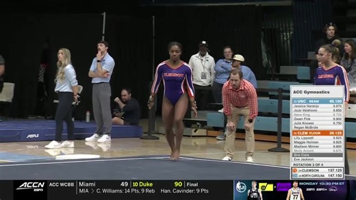 Brie Clark just scored an incredible 9.950 on floor against North Carolina! Watch this routine 🤯⬇️ 📺 ACCN || Clemson Women's Gymnastics | Clemson Athletics