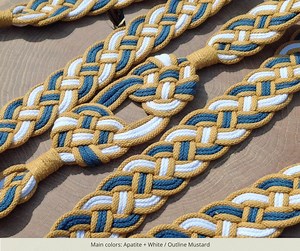 Ruban mariage Celtique - Handfasting Cord - Rituel des mains liées - Noeud d'amour Bleu et Or - Etsy France