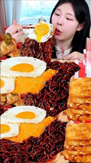 Spicy Black Bean Noodles (Jjajangmyeon), KFC Chicken & Khanpung Dumplings 🤤 | Ultimate ASMR Mukbang