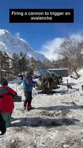 Gathered on Instagram: "In mountainous regions, artillery cannons are sometimes used to deliberately trigger avalanches under controlled conditions. The practice is known as avalanche control or avalanche mitigation. By firing explosive shells into unstable snowpacks, authorities can release smaller, managed avalanches before dangerous amounts of snow accumulate. This reduces the risk of sudden, large scale avalanches threatening roads, railways, villages, or ski resorts. The method has been use