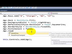 C# Create Professional DataGridView dynamically with code Part 02