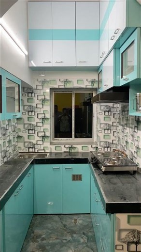 Sleek & Modern Modular Kitchen | Trendy Kitchen Installation #interiordesign #youtubeshorts #viral