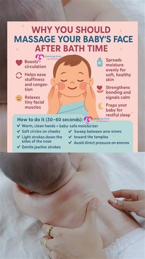 Parenting Genie | ✨ Why you should massage your baby’s face after bath time ✨ That tiny face you adore? It loves gentle pampering too 😍👶 After a warm bath,... | Instagram