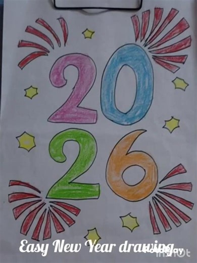 #easy#new#year#newyear#happynewyear#drawing#tutorial#2026#art#shorts#shortvideo#youtubeshorts#yt
