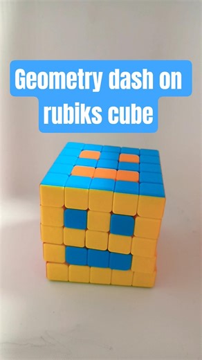 How to do geometry dash character on rubiks cube #rubikscube #cubing#geometrydash