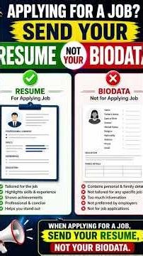 Resume Vs Biodata.#hrjobs #hrbasics