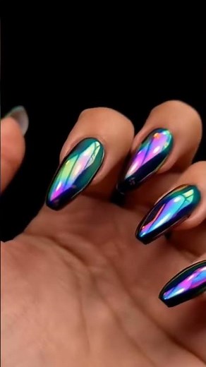 Stunning Chrome Mirror Nails – Iridescent Nail Art Design