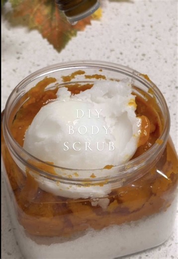 DIY Pumpkin Spice Body Scrub 🎃🍂🧡 1 cup sugar 1 tsp pumpkin spice 2 tbsp pumpkin puree 2 tbsp body wash 2 tbsp coconut oil 5–7 drops pumpkin spice essential oil 5–7 drops harvest essential oil Mix everything together & enjoy the perfect fall body scrub 🎃✨ Save this for later 🍂🧡 #pumpkinspice #bodyscrub #diyscrub #falldiy #pumpkinseason