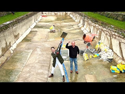How We RESTORED our HUGE 300 Year Old Swimming Pool - 1 Year (in 15 Minutes)