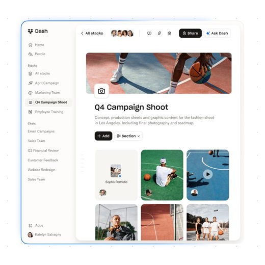 Starting today, more teams can try Dropbox Dash, an AI teammate that understands you and your work. Search for content, get answers about your projects, and organize everything with Stacks—all in one place. http://bit.ly/4nij0re | Dropbox