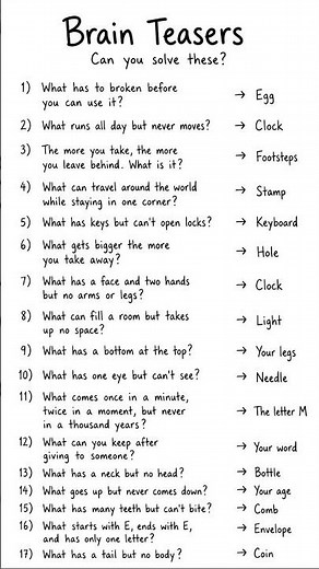 17 Brain Teasers With Answers | Fun Riddles for Kids & Adults