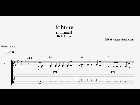 Rebel Son - Johnny TAB - acoustic guitar solo tabs (PDF + Guitar Pro)