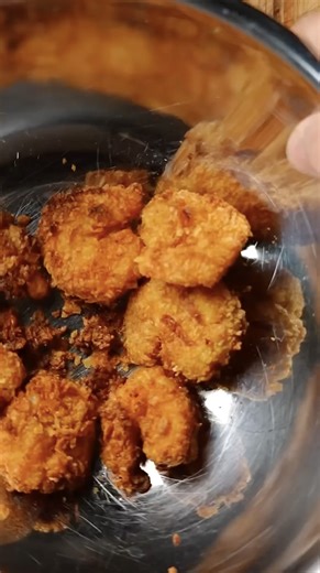 Low calorie popcorn shrimp made crispy